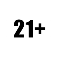 signe du symbole d'icône pour adultes seulement pour dix-huit plus 18 plus et vingt et un plus 21 ans et plus sur cadre blanc. formatpng png