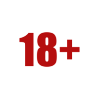 Sign of Adult Only Icon Symbol for Eighteen Plus 18 plus and Twenty One Plus 21 plus Age on White Frame. Format PNG