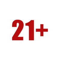 Sign of Adult Only Icon Symbol for Eighteen Plus 18 plus and Twenty One Plus 21 plus Age on White Frame. Format PNG