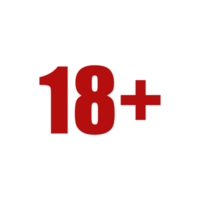 Sign of Adult Only Icon Symbol for Eighteen Plus 18 plus and Twenty One Plus 21 plus Age on White Frame. Format PNG