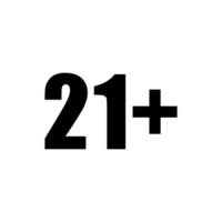 Sign of Adult Only Icon Symbol for Eighteen Plus 18 plus and Twenty One Plus 21 plus Age on White Frame. Format PNG