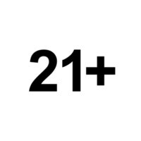 Sign of Adult Only Icon Symbol for Eighteen Plus 18 plus and Twenty One Plus 21 plus Age on White Frame. Format PNG