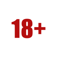 sinal de símbolo de ícone apenas adulto para dezoito mais 18 anos e vinte e um mais 21 anos mais idade no quadro branco. formato png