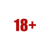 Sign of Adult Only Icon Symbol for Eighteen Plus 18 plus and Twenty One Plus 21 plus Age on White Frame. Format PNG