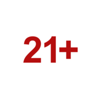 Sign of Adult Only Icon Symbol for Eighteen Plus 18 plus and Twenty One Plus 21 plus Age on White Frame. Format PNG