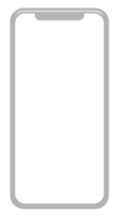 Front View of the Smartphone Silhouette for mockup with blank screen. Format PNG