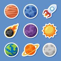 Space Planet Sticker Template vector