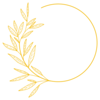 feuilles de cadre de cercle d'or png