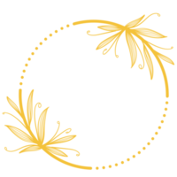 Golden Circle Frame with Leaves png