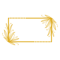 gouden rechthoek kader met bladeren png