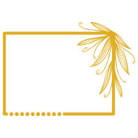 marco de rectángulo dorado con hojas png
