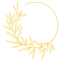 feuilles de cadre de cercle d'or png