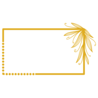 marco de rectángulo dorado con hojas