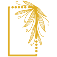 goldener rechteckrahmen mit blättern png