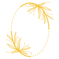 cadre cercle doré avec des feuilles png