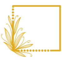 marco de rectángulo dorado con hojas