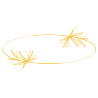 moldura de círculo dourado com folhas png