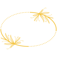 cadre cercle doré avec des feuilles png