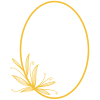 Golden Circle Frame with Leaves png