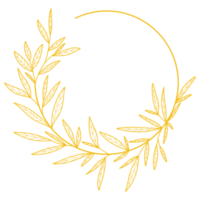 goldene kreisrahmenblätter png