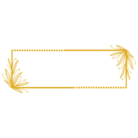 gouden rechthoek kader met bladeren png