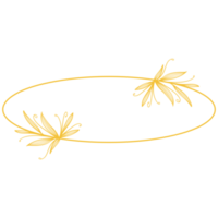Golden Circle Frame with Leaves png