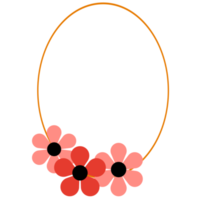 Gold Frame with Pink Flower png