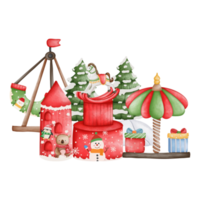 Christmas amusement park illustration, amusement park png