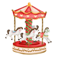 Christmas carousel, amusement park png