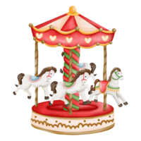 Kerstmis carrousel, amusement park png