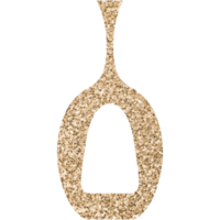 Modern golden boho ceramic vase. Transparent PNG clipart