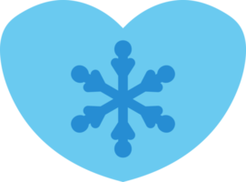 Winter simple blue heart. Transparent PNG clipart for design