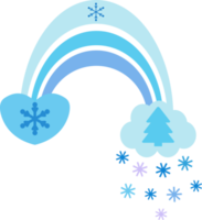 Christmas winter rainbow. Transparent PNG clipart for design