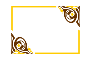 diseño de borde de adorno amarillo y marrón png