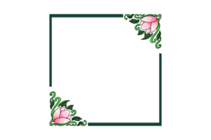 prydnad gräns design med flora och rosa blomma tema png
