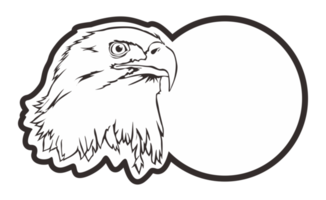 room signboard with eagle line art theme png