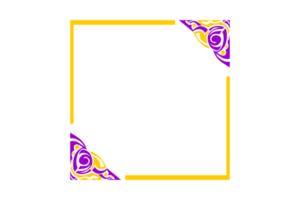 conception de bordure d'ornement jaune et violet png