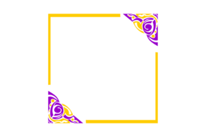 diseño de borde de adorno amarillo y morado png