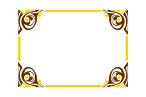 yellow and brown Ornament Border Design png