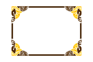 conception de bordure d'ornement bleu jaune et marron png