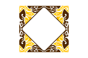 design de borda de ornamento azul amarelo e marrom png