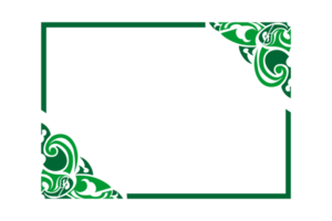 diseño de borde de adorno verde png