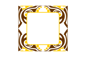 conception de bordure d'ornement jaune et marron png