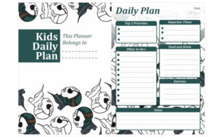 Kids Daily Plan Design with halloween serial killer theme png