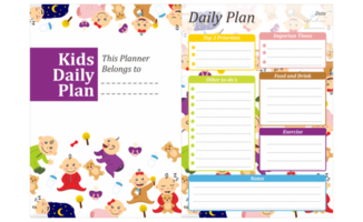 diseño de plan diario para niños con lindo tema de bebé png