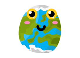 lindo personaje de dibujos animados del planeta tierra png