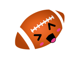 süße Ball-Cartoon-Figur - Rugby-Ball, png