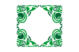 design de borda de ornamento verde png