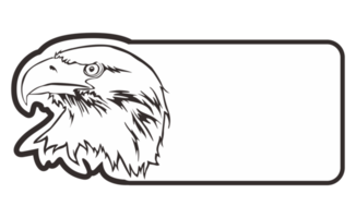 room signboard with eagle line art theme png