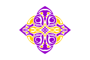 Yellow and Purple Ornament Border Design png